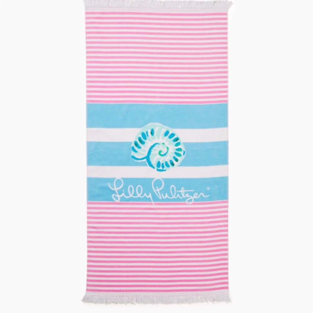 Brand New Lilly Pulitzer Soleil It On Me Striped Logo Beach Towel Oversized